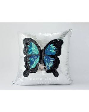 PAOLA ALONSO - Coussin paillette papillon