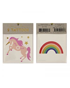 Meri Meri - Tatouages Licorne et Arc en ciel