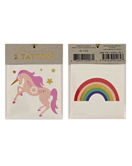 Meri Meri - Unicorn & Rainbow Tattoos