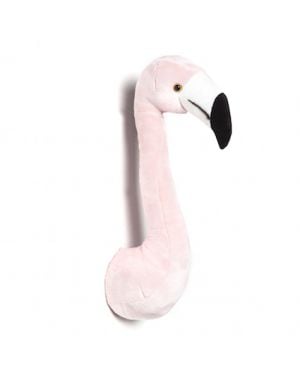 WILD & SOFT - Trophée en peluche - Tête de Flamant rose
