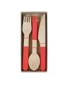 Meri Meri - Couverts en bois - Set de 24 - rouge