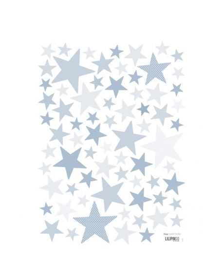 LILIPINSO - Stickers Etoiles bleu clair "my superstar"