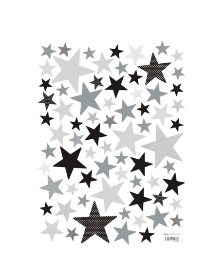 LILIPINSO - Sticker Etoiles grises