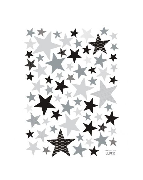 Lilipinso - Stickers grey stars