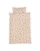 FERM LIVING - Parure de Lit Junior - 100x140 cm - Housse de couette, taie et pochette - Lapin Rose/Ecru