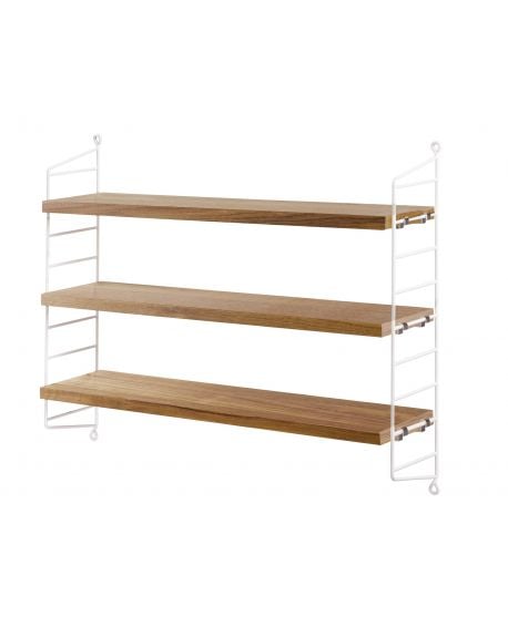 String Furniture - Etagères String pocket - Blanc / Oak