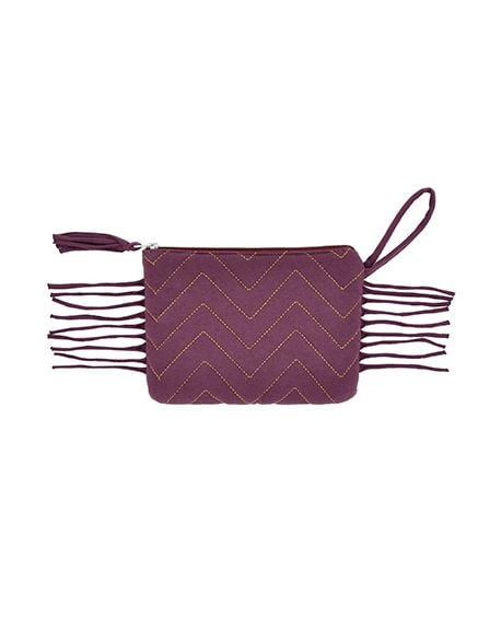 JACK N'A QU'UN OEIL - ZIGZAG BAGUETTE BAG - Hand Bag Amarante & gold