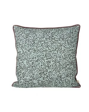 FERM LIVING - Coussin Dottery - Bleu finition bordeaux - 50X50 cm