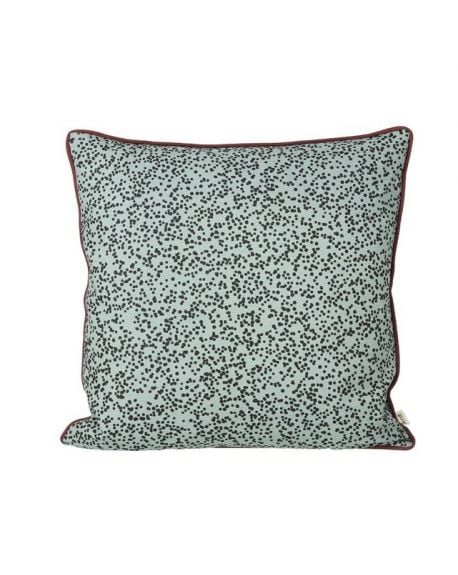 FERM LIVING - Coussin Dottery - Bleu finition bordeaux - 50X50 cm