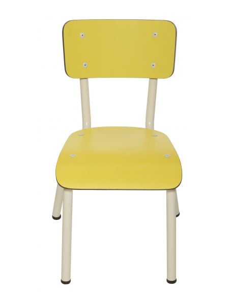 LES GAMBETTES LITTLE SUZIE - Chaise d'écolier design - Jaune pâle