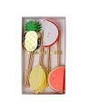 Meri Meri - Pics en bois Fruits multicolores - Set de 24
