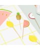 Meri Meri - Pics en bois Fruits multicolores - Set de 24