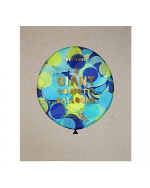 Meri Meri - Ballons Géants Confettis - Set de 3 - Bleu