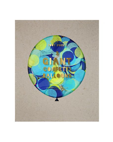 Meri Meri - Blue Giant Confetti Balloon - Set of 3