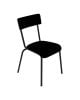 LES GAMBETTES SUZIE - Chaise adulte - Noir avec pieds noirs 