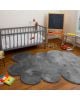 PILEPOIL - CLOUD RUG IN FAKE FUR - Dark grey Circle / 2 sizes