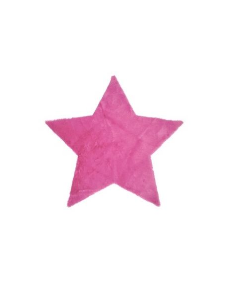 PILEPOIL -STAR RUG IN FAKE FUR - Pink fushia (Vega)