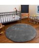 PILEPOIL - ROUND RUG IN FAKE FUR - Dark grey Circle