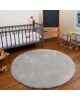 PILEPOIL - ROUND RUG IN FAKE FUR - Light grey Circle