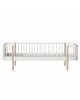Oliver Furniture - Lit Banquette - Blanc/Chêne - 90x200 cm