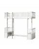 Oliver Furniture - Lit Mezzanine haut avec 2 bancs 90x200 cm - Blanc