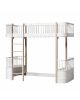 Oliver Furniture - Lit Mezzanine avec 2 bancs - Blanc/Chêne - 90x200 cm
