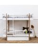 Oliver Furniture - Lit Superposé echelle face - Blanc/Chêne- 90x200 cm