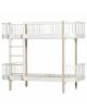 Oliver Furniture - Lit Superposé echelle face - Blanc/Chêne- 90x200 cm