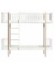 Oliver Furniture - Lit Superposé echelle face - Blanc/Chêne- 90x200 cm