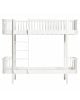 Oliver Furniture - Wood bunk bed / Ladder front - White - 90x200 cm