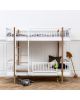 Oliver Furniture - Wood bunk bed / Ladder end - White/Oak - 90x200 cm