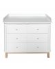 Oliver Furniture - Commode à langer 6 tiroirs avec grand plan - Blanc/Chêne