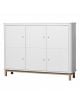 Oliver Furniture - Armoire multi-rangement 3 portes - Blanc/Chêne