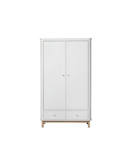 Oliver Furniture - Wood multi cupboard 3 doors - White/Oak