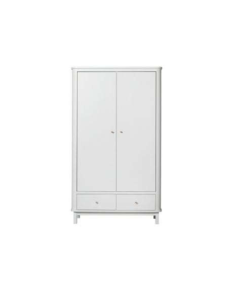Oliver Furniture - Wood wardrobe 2 doors - White/Oak