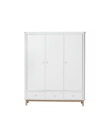 Oliver Furniture - Armoire 3 portes - Blanc/Chêne