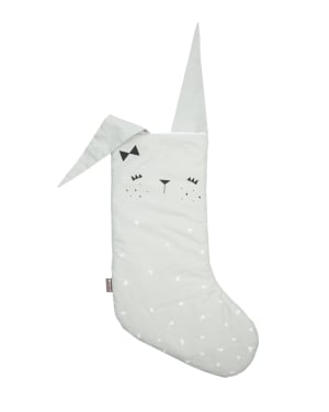 FABELAB - Chaussette de Noel - Lapin vert d'eau