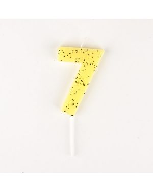 Meri Meri - 1 Sparkling Yellow Number Candle - 7