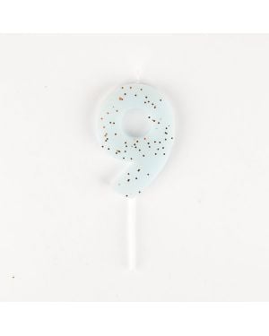 Meri Meri - Bougie d'anniversaire Bleu - 9