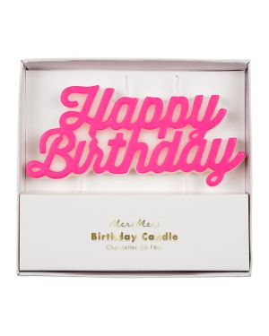 Meri Meri - Happy Birthday Candle - Pink