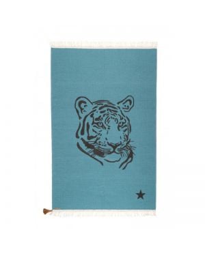 VARANASSI - Tapis Tigre Gypsy - Bleu Canard