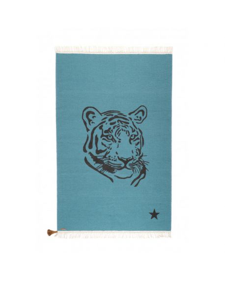 VARANASSI - Tapis Tigre Gypsy 150 X 200 cm - Bleu Canard