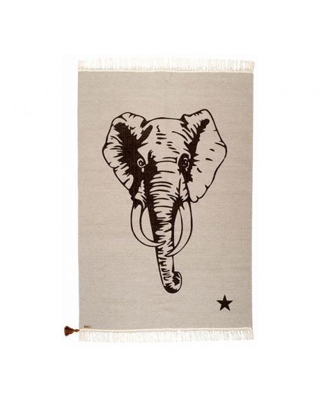 VARANASSI - Elephant Gypsy Rug - Gris