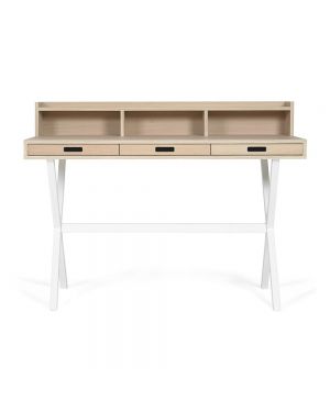 Harto - Hyppolite Desk - Oak / Iridescent White