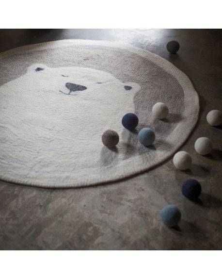 MUSKHANE - ROUND RUG IN FELT - PASU GRIZZLY - GREY