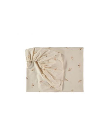Nobodinoz - Drap housse Tibet berceau - Nude Haiku Bird Natural