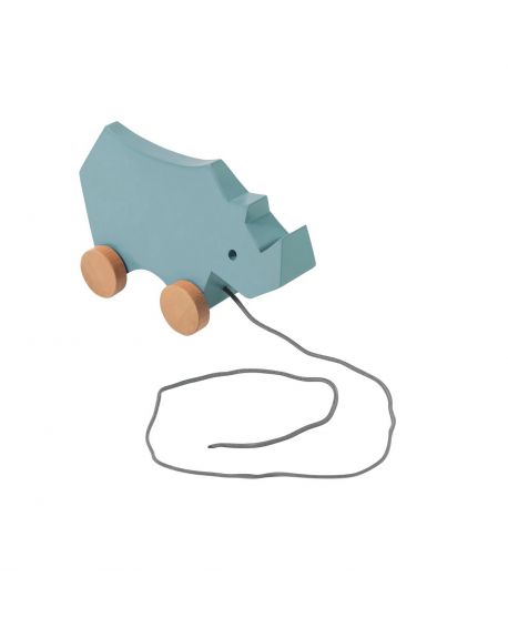 SEBRA - jouet à tirer - Rhino - Bleu