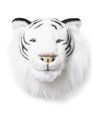 WILD & SOFT - Trophée en peluche -Tête Tigre Blanc- Albert