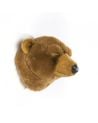 WILD & SOFT - Trophée en peluche - Tête d'Ours Brun Clair - Olivier