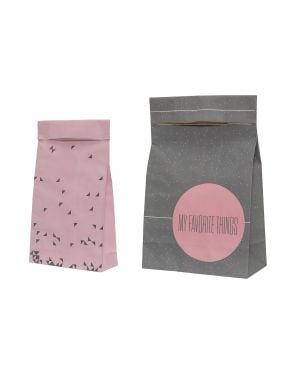 Bloomingville - Pochette cadeau - Rose & Gris - Pack de 2
